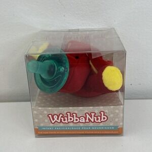 Wubbanub Pacifier Silicone Red Dog Baby Toy Binky Plush 0-6 Months